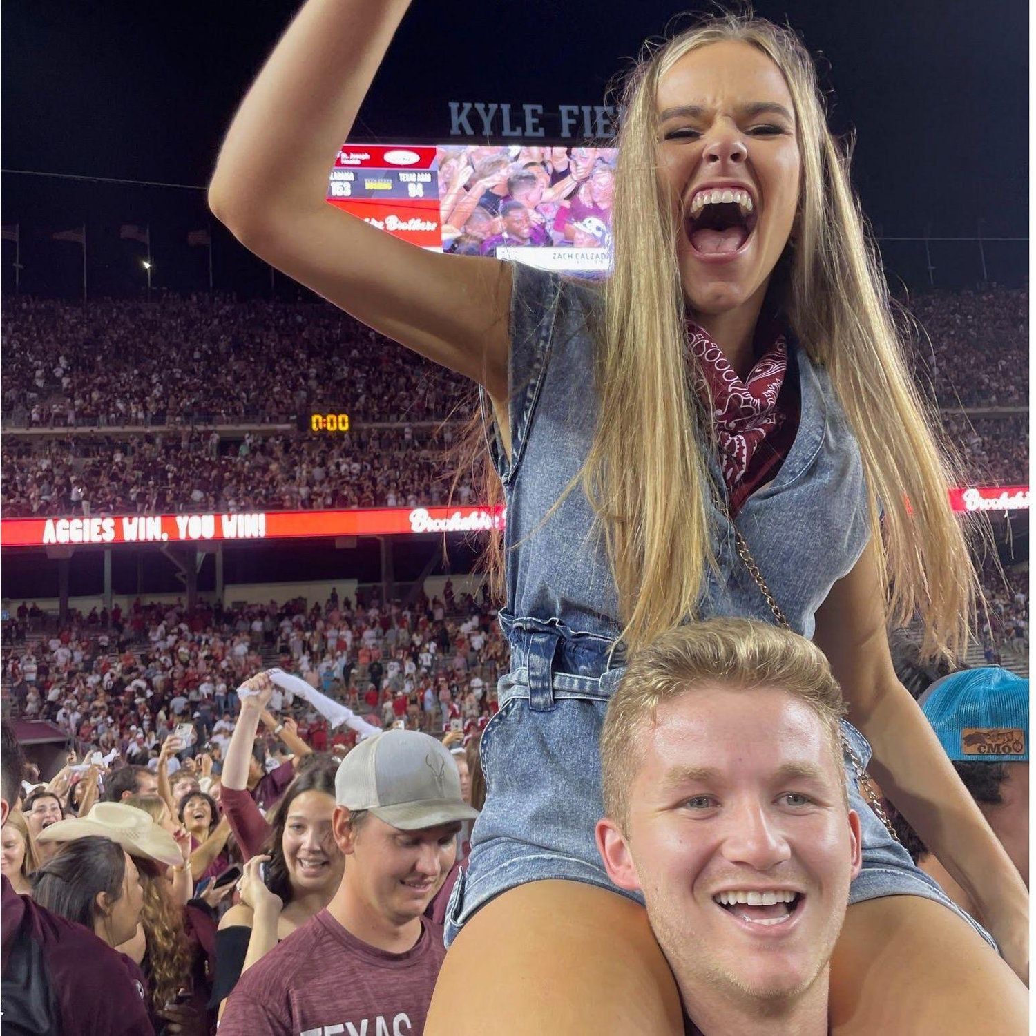 Stormed the field after A&M beat Alabama!