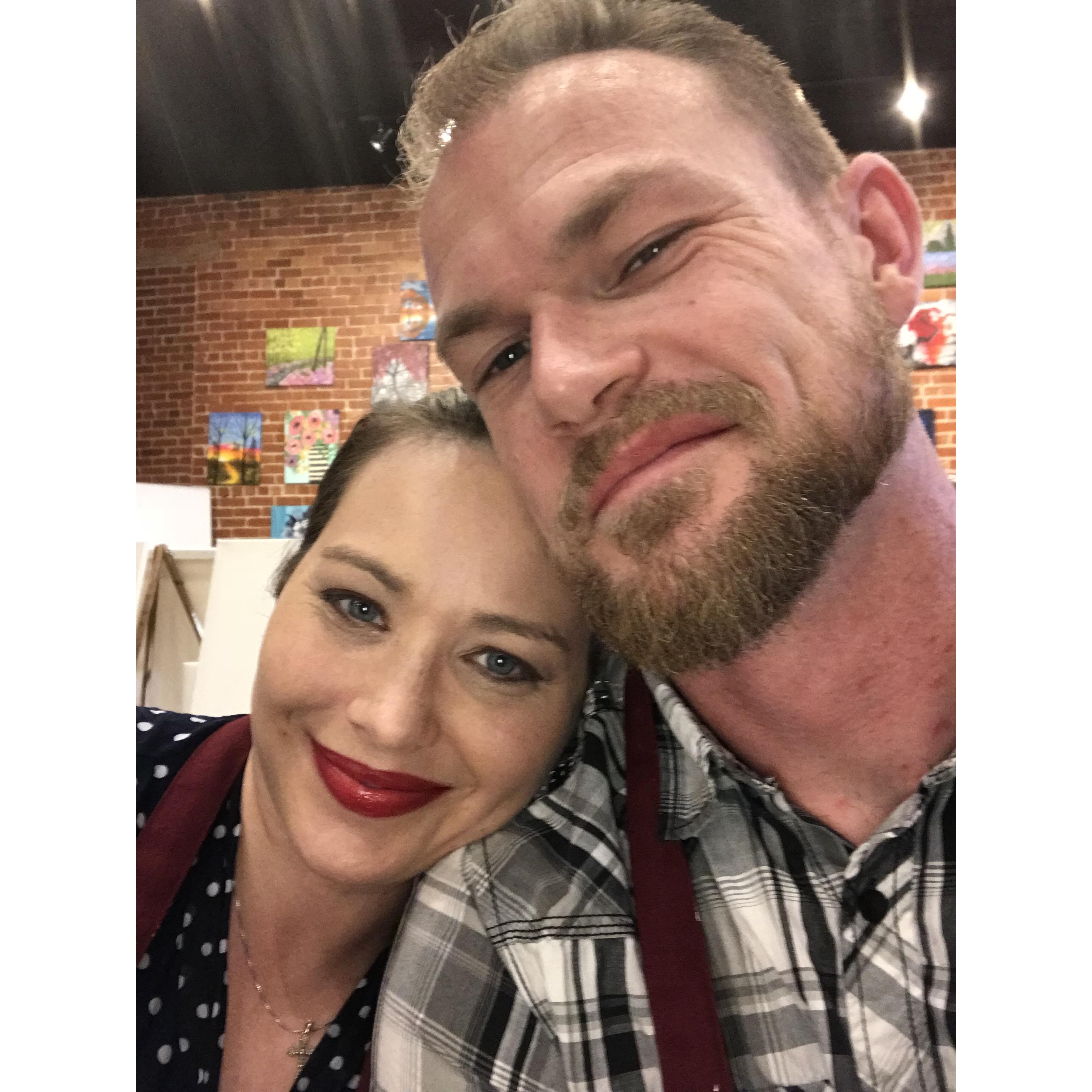 Wine and painting at Pinot's is one of our favorite dates. May 2018