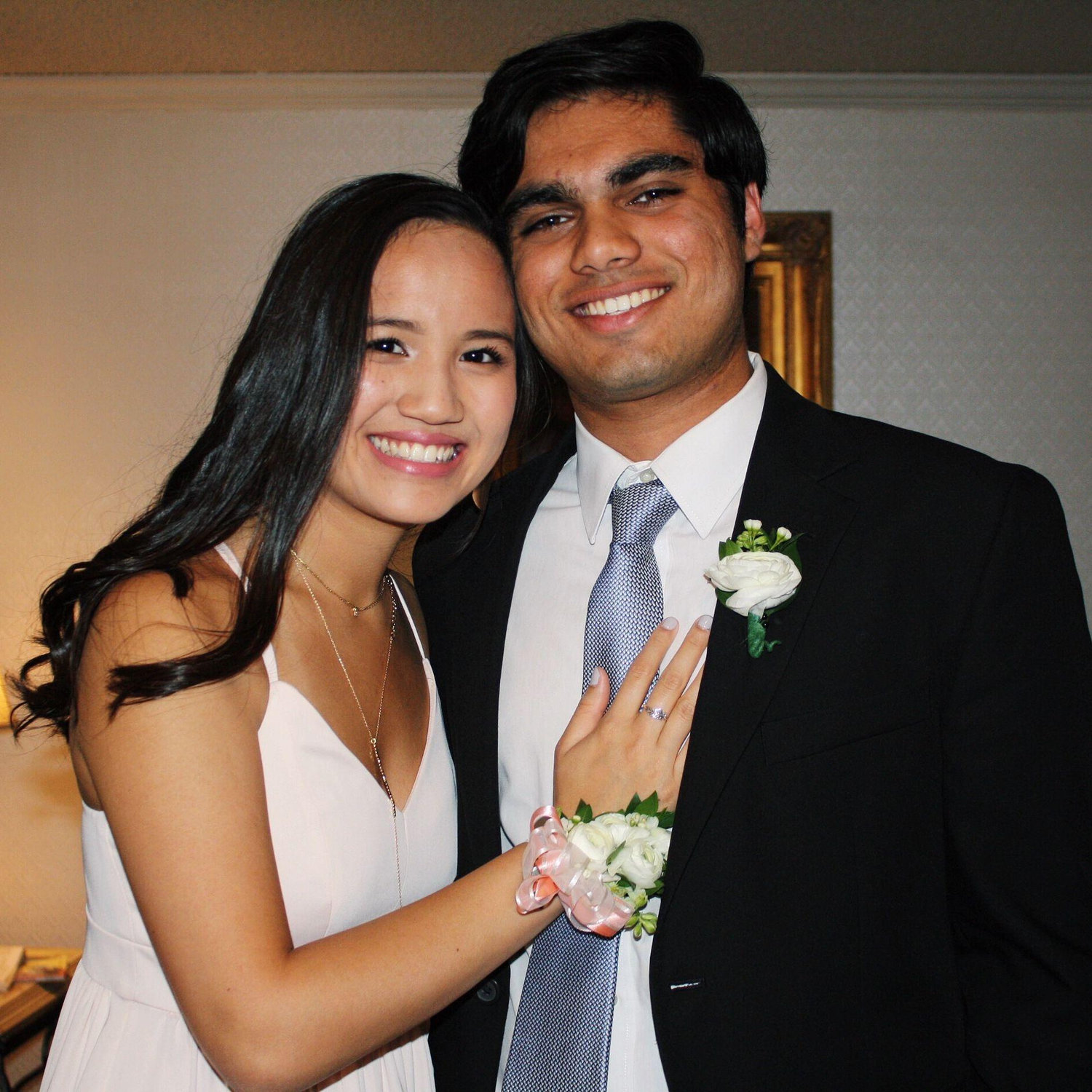 Even from thousands of miles away, Anitesh made it to Caroline's senior prom