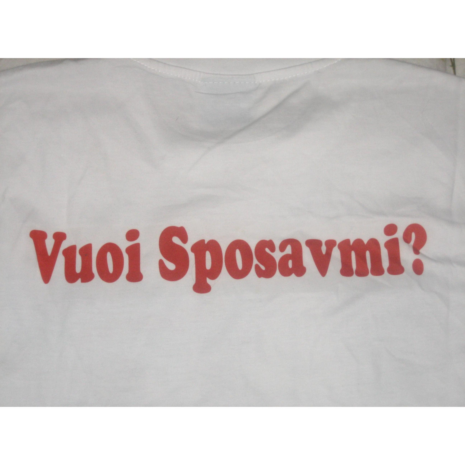 The t-shirt George created in order to ask me for marriage...I (Clementina) just could not stop laughing with the sweet error on the word sposarmi :) February 2007