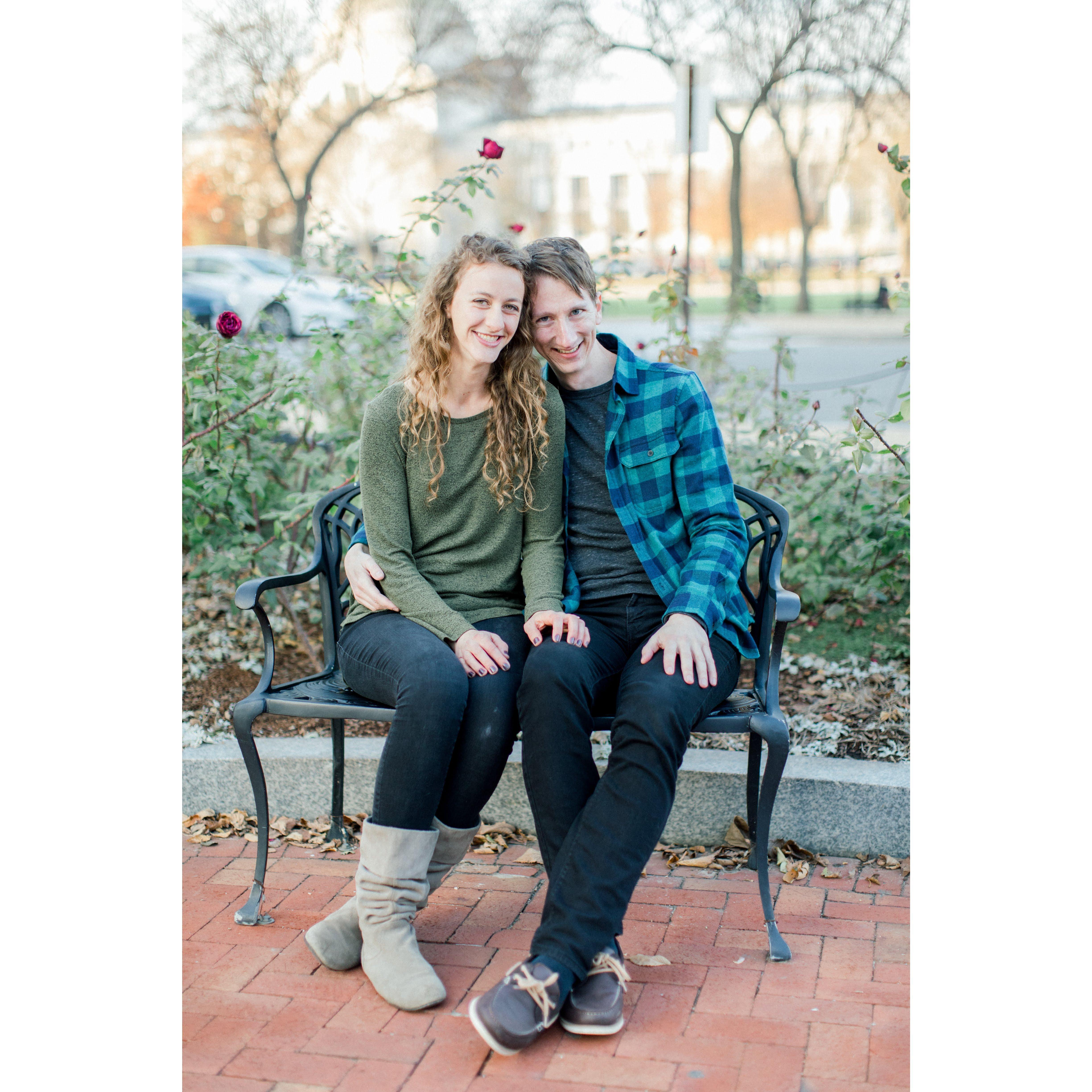 Back at the bench from our first date, where we had our first picture together.