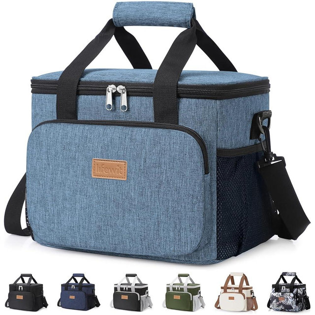 Lifewit Medium Lunch Bag Insulated Lunch Box Soft Cooler Cooling Tote for Adult Men Women, Light Blue 12-Can (9L)