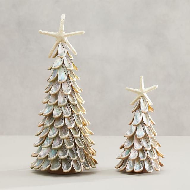 Abalone Shell Christmas Trees, Set of 2