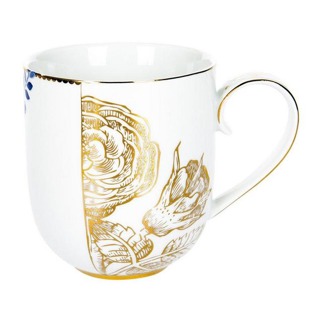 Royal White Floral Mug