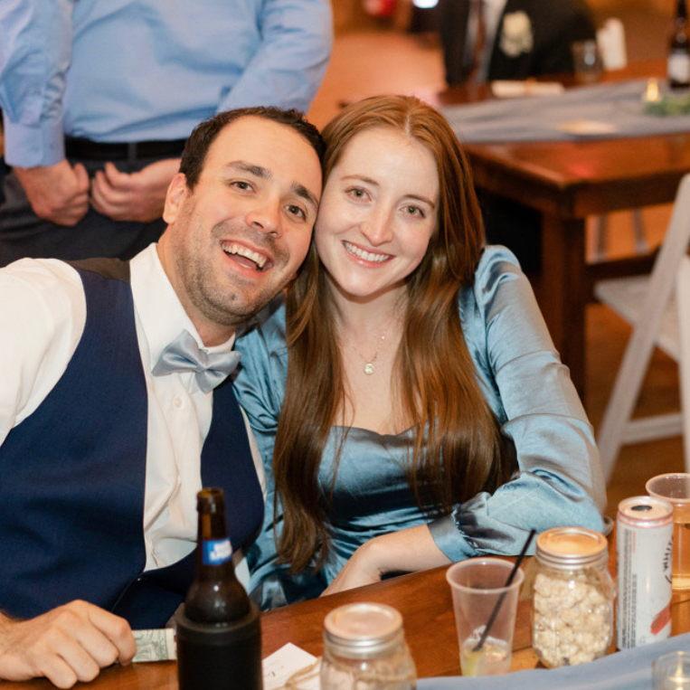 Dan being his goofy self at a close friends wedding, 2022