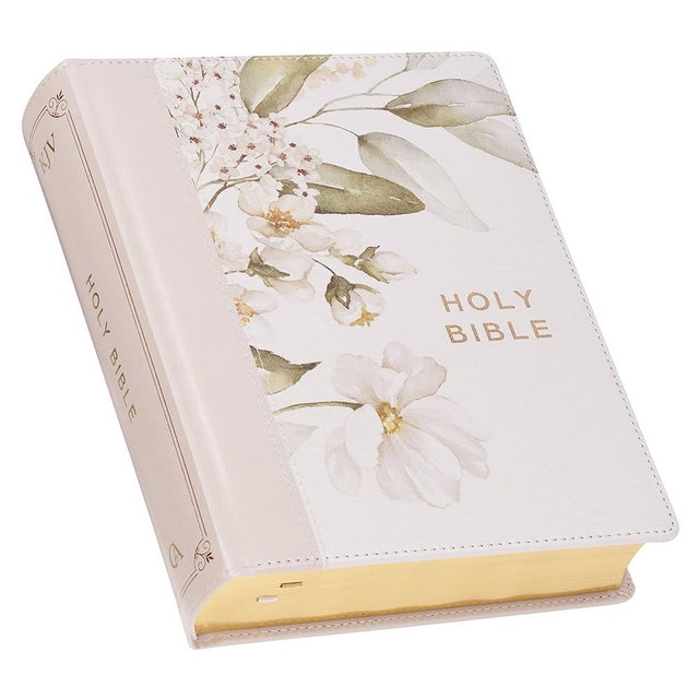 KJV Holy Bible, Note-taking Bible, Faux Leather Hardcover - King James Version, Feather Gray Floral Printed (KJV Note-taking Editions)