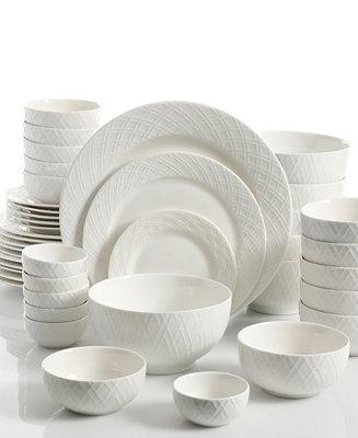 White Elements Lexington 42-Pc. Dinnerware Set, Service for 6