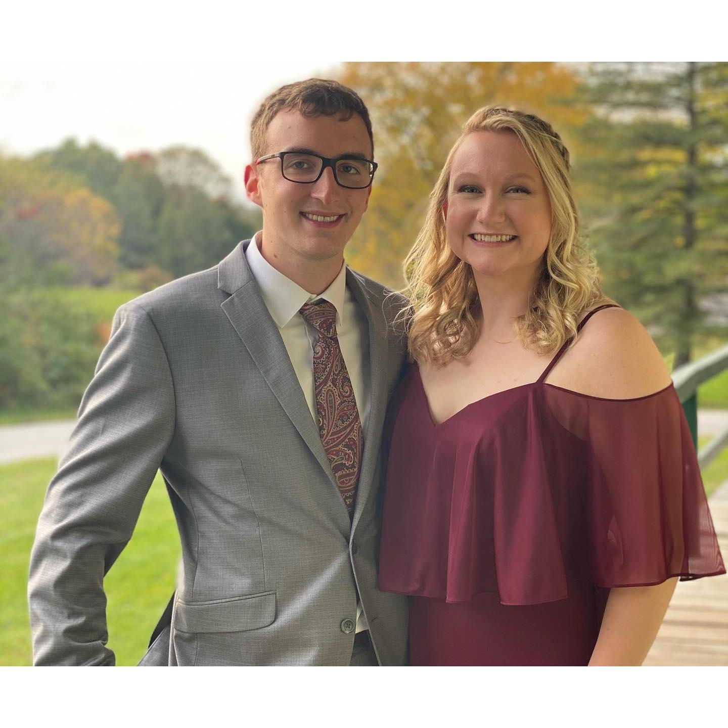 At Megan's sister Margo's wedding, October 2020