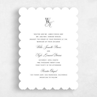 White Wedding Invitation - Lux Portrait
