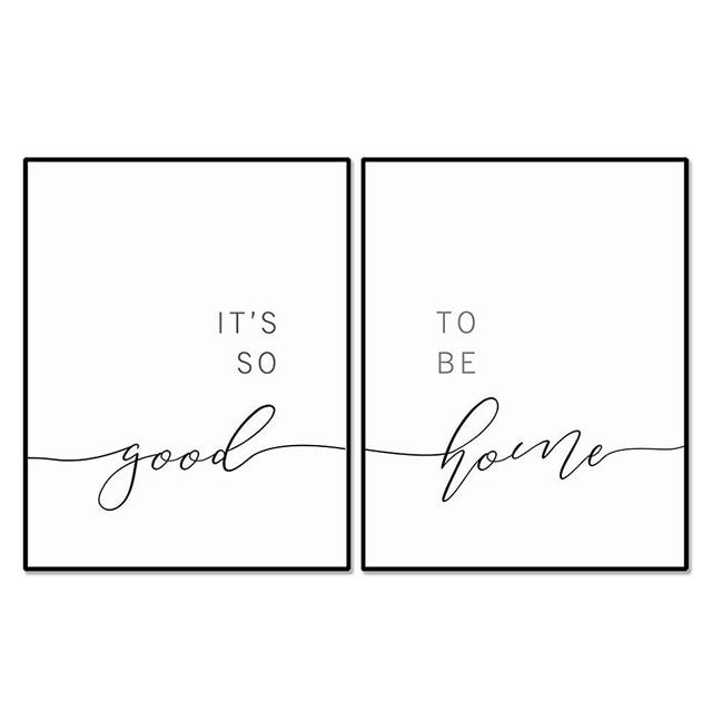 It's So Good to Be Home, Living Room Quote, Wall Art, Above Bed, Bedroom Wall Decor, 11x14 inches Set of 2 - Unframed