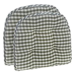 Gripper Gingham Chair Pad (Pine color)