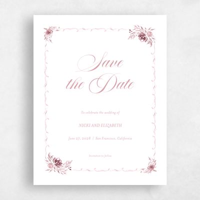 Dusty Pink Wedding Save the Date - Pontus Portrait
