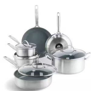 Treviso 10-Piece Stainless Steel Cookware Pots and Pans Set