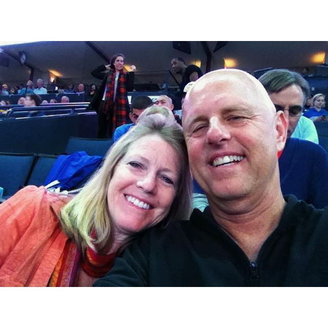 Early date at the Warriors game. Where are the matching T-Shirts?