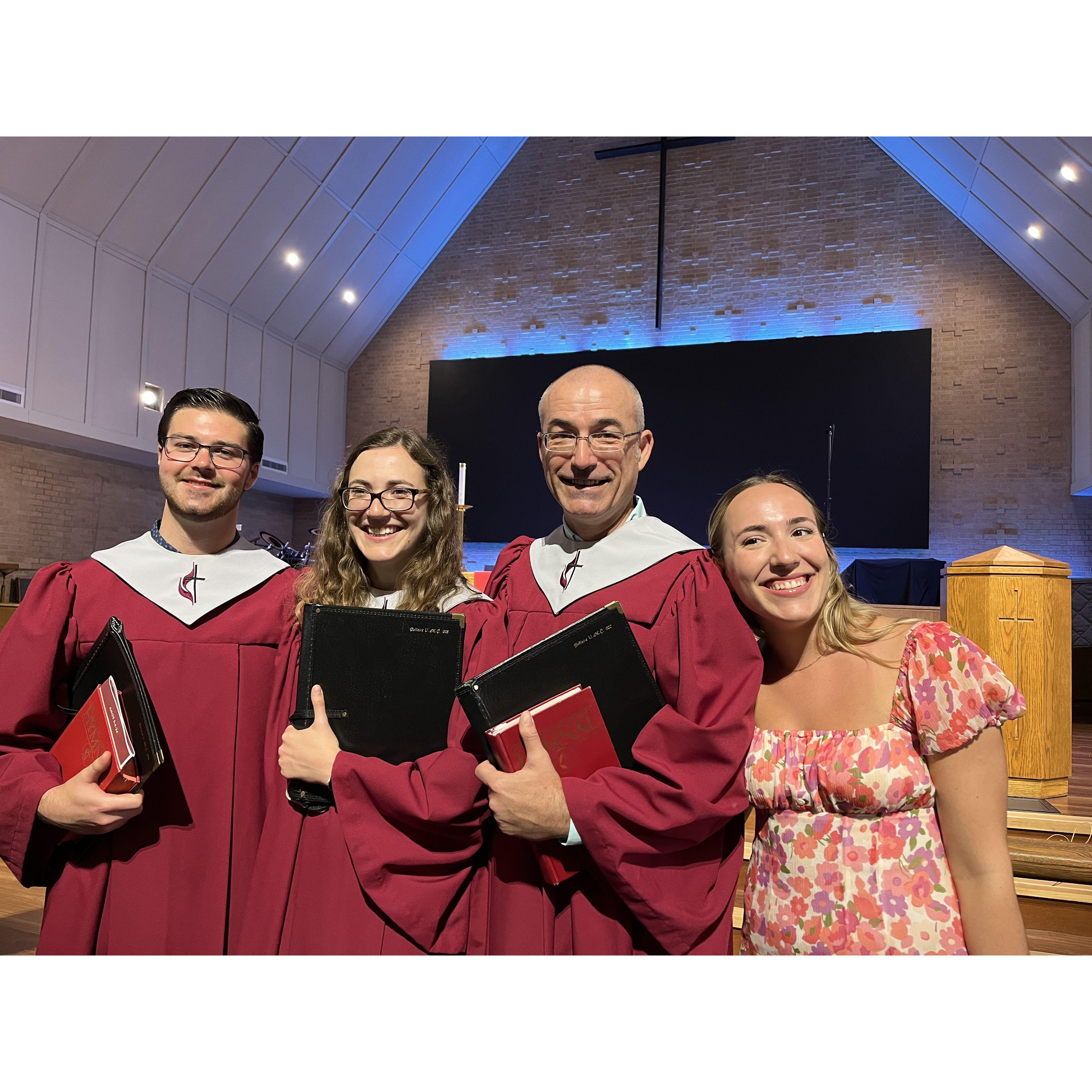 Aaron visits Bethany's home in Houston for the first time in June of 2023. He and Bethany join her dad, Alan, in the church choir for Father's Day