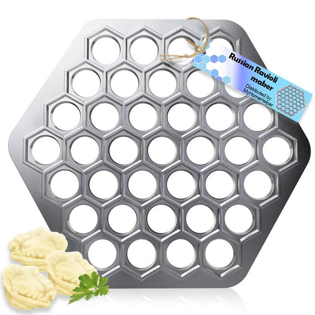 Russian Ravioli Maker Dumplings Mold - Pelmeni Maker - Pelmeni Metal Mold - Pelmeni Meat Dumplings - Dumplings Maker - Siberian Pelmeni Meat - Dumpling Maker Machine - Ravioli Cutter 1302439