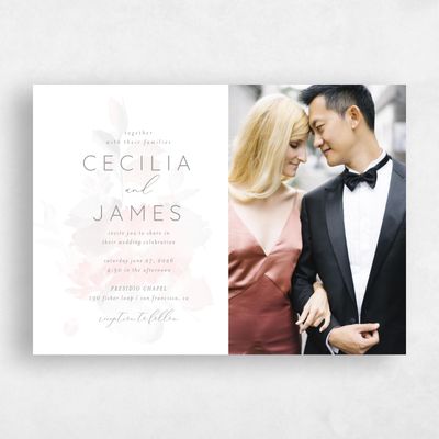 Blush, Pink Wedding Invitation - Kylan Photo