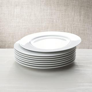 White Porcelain Dinner Plate, Set of 8