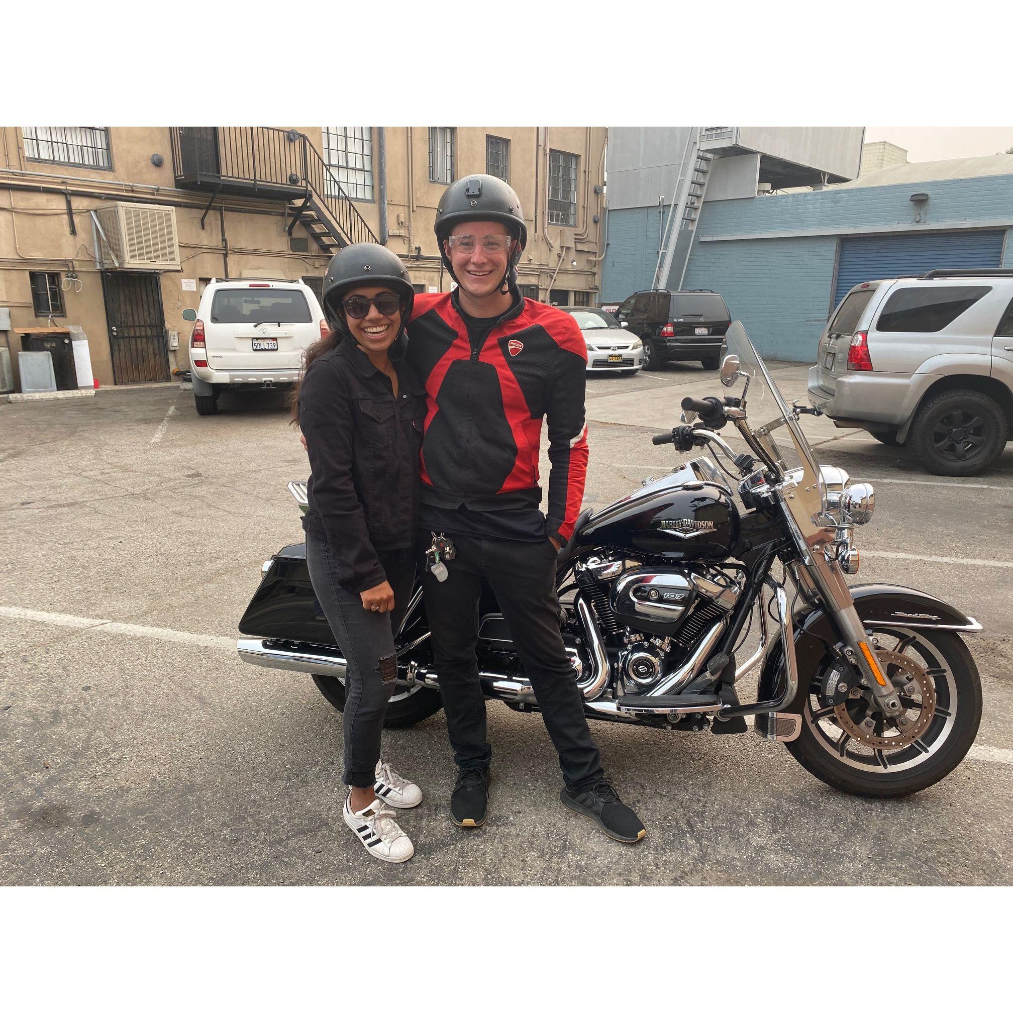 Hannah's first time on a motorcycle!