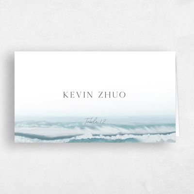 Blue Destination Wedding Place Card - Clearwater