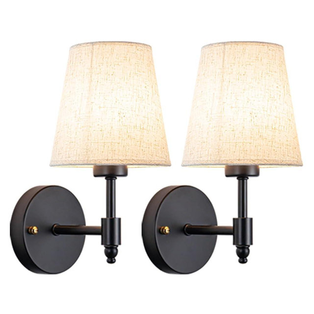 YHCDLAMP Wall Sconce Battery Operated Wall Light Fixure with Rechargable Bulb for Bedroom Living Room(Black-11.8inch)