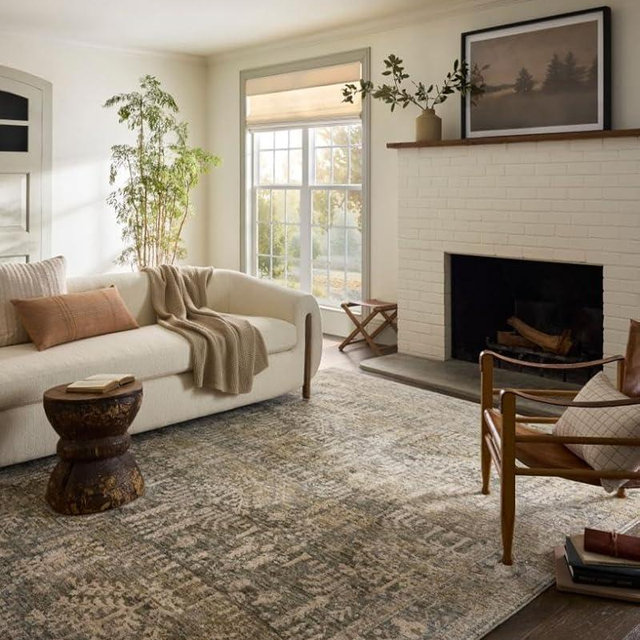 Loloi Magnolia Home by Joanna Gaines Junie Collection JUE-02 Moss/Natural 2'-7" x 8'-0", .38 Pile Height, Runner Rug
