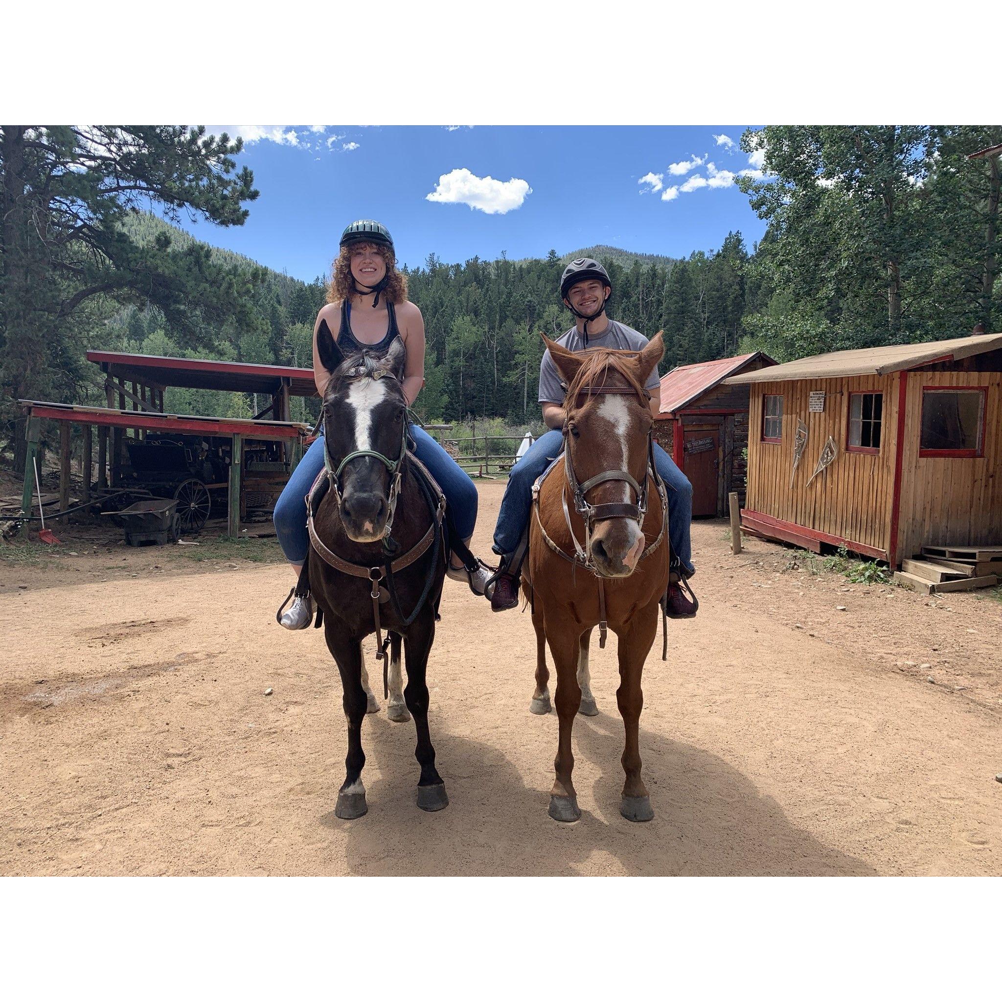 Horseback riding in the mountains! (Michael's first horseback ride ever!)