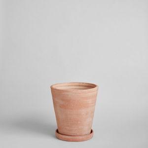 Whitewash Ceramic Studio Planter, small with tray
