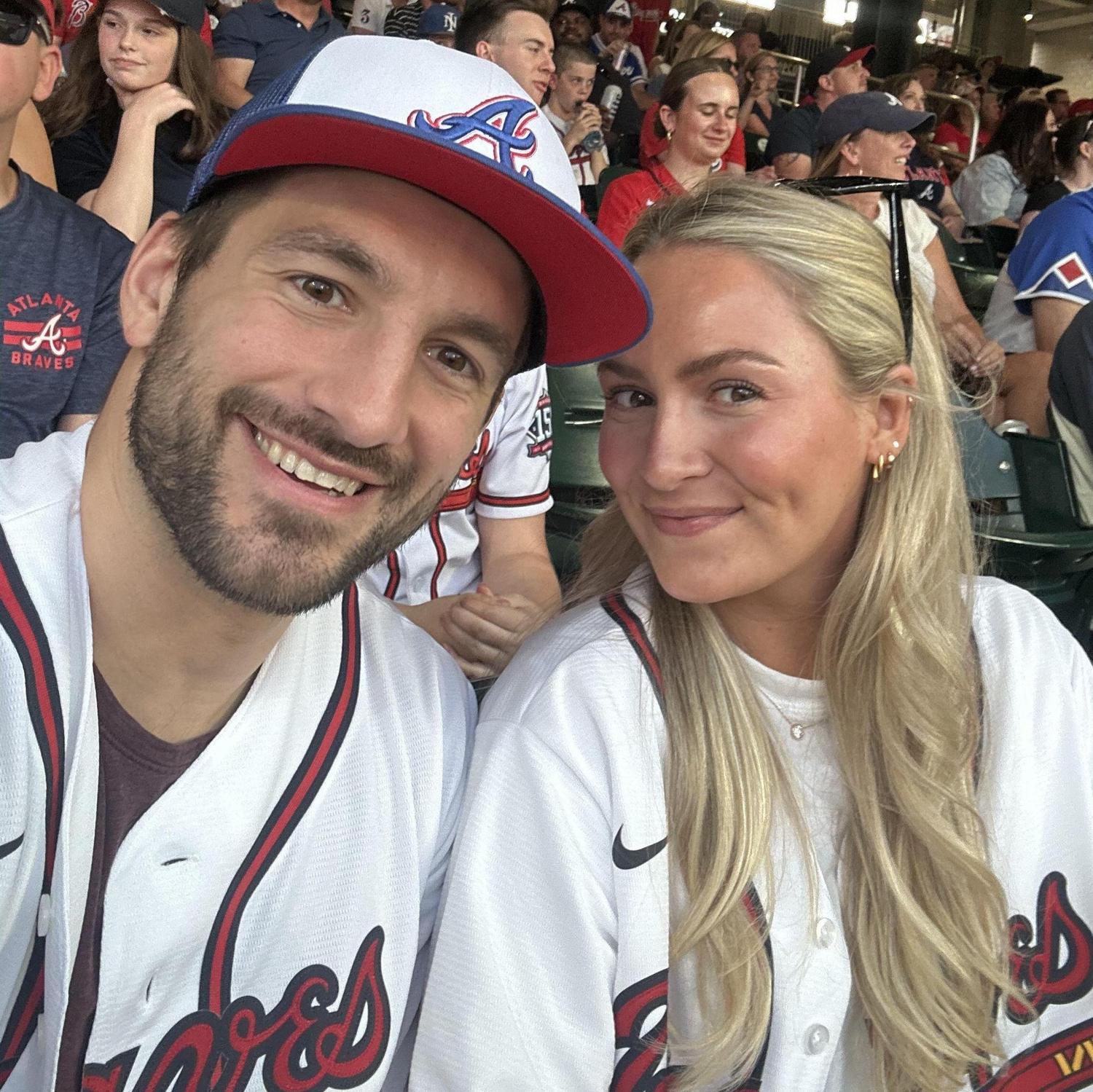 May 2023 - Our first Braves game + the night before JP proposed and accidentally showed Hartley the ring