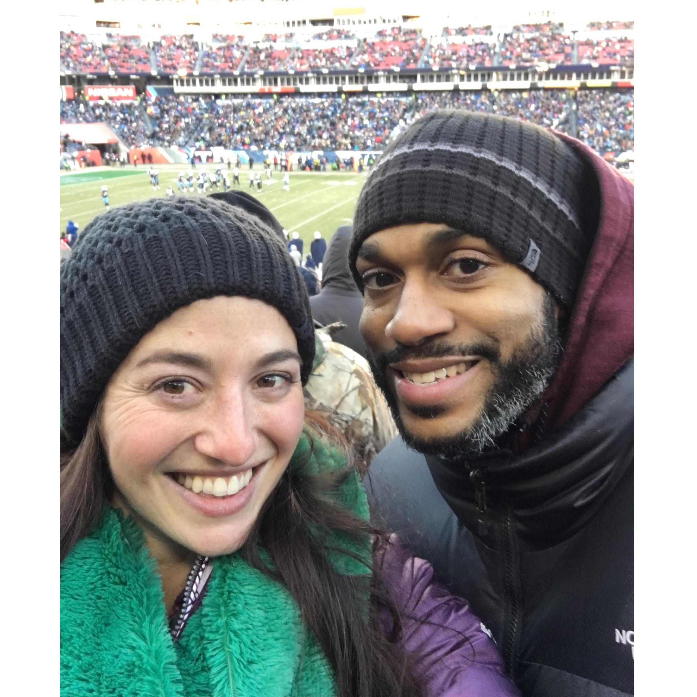 Freezing our tails off at the Titans Game
