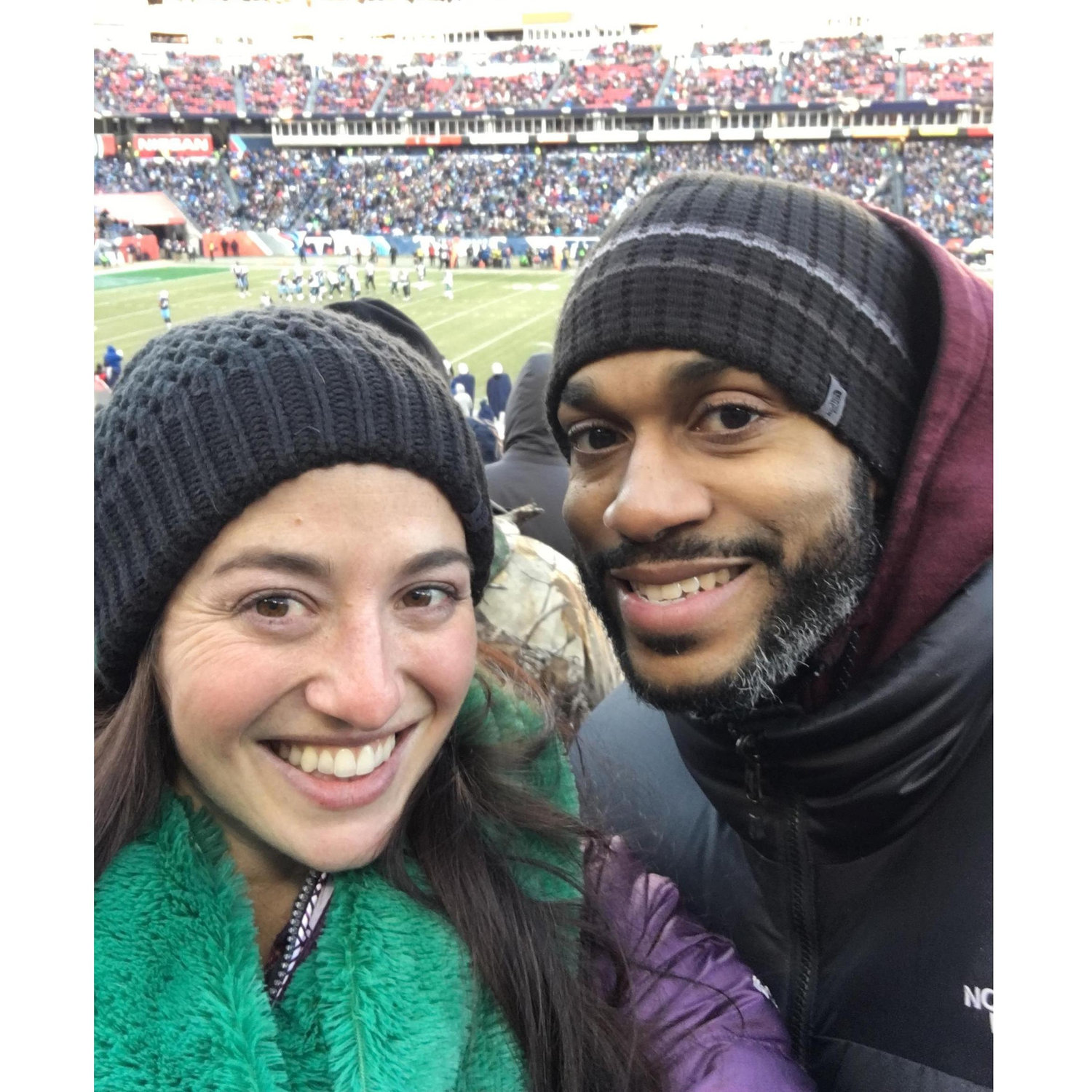 Freezing our tails off at the Titans Game