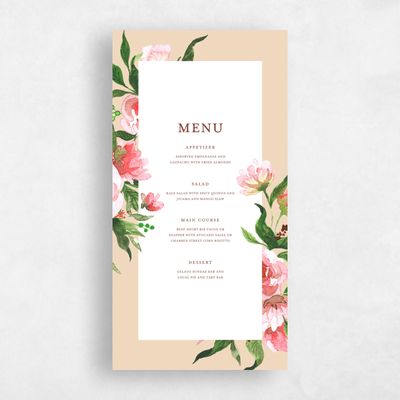 Beige Wedding Menu - Brookstone
