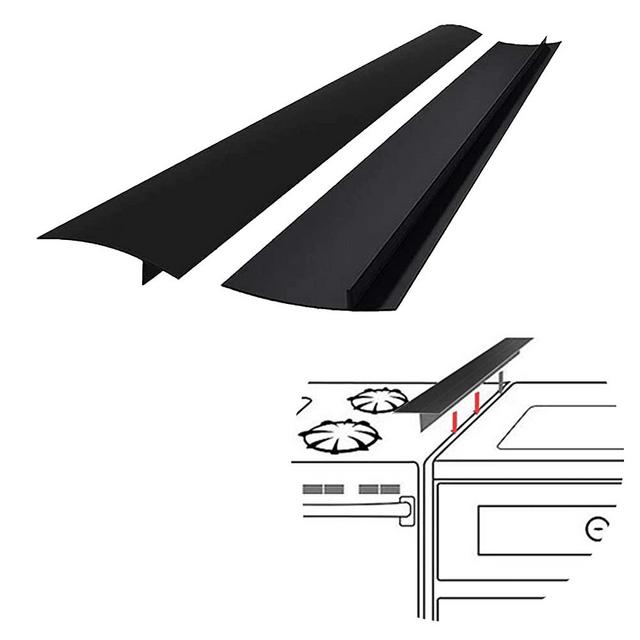 SEVCHY Silicone Stove Gap Covers (2 pack), Heat Resistant Silicone Stove Counter Guard Cabinet Gap Filler Seal the gap between Oven Kitchen Cabinet and Stove Countertop Easy Clean (21 inch, Black)