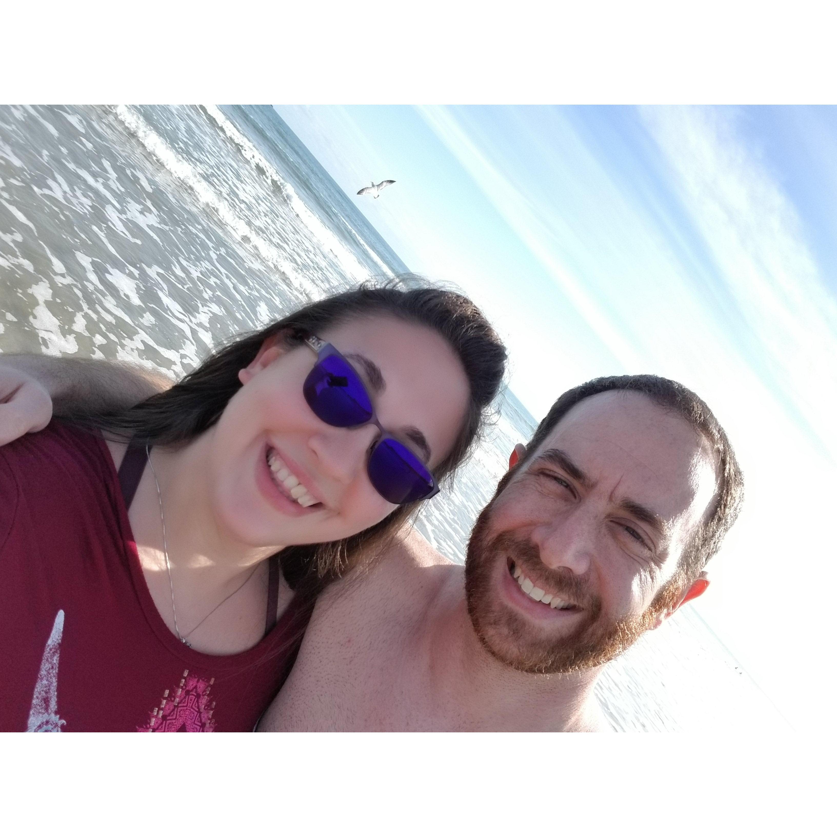 Enjoying the beautiful beaches in Corpus Christi, TX.