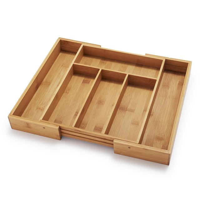 Expandable Bamboo Silverware Tray