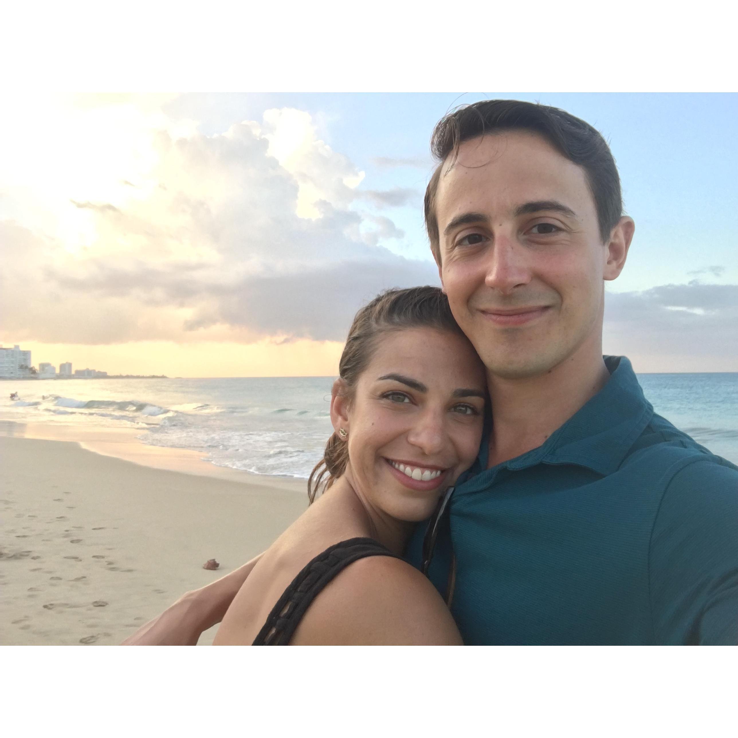 In Puerto Rico at Ocean Park Beach! This is our favorite vacation spot.