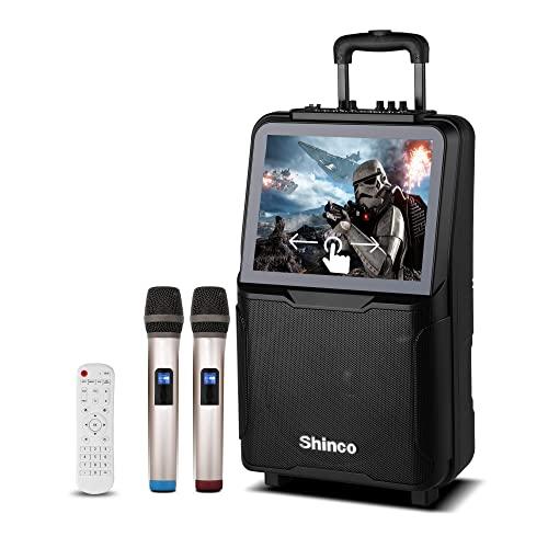 Shinco WiFi Karaoke Machine with 2 Microphone, 15'' Touch Screen, Record, Bluetooth and Remote Control
