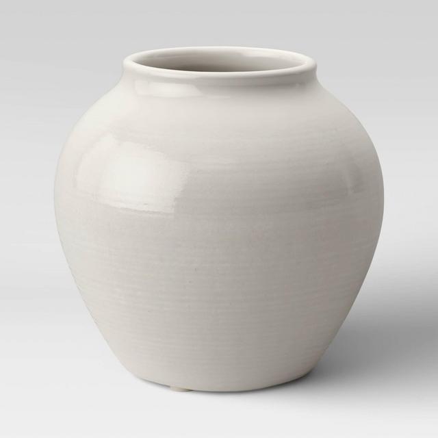 6" x 6" Ceramic Vase Ivory - Threshold™