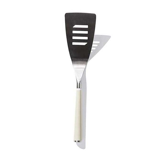 The Slotted Spatula Stainless Steel, Beveled Edges & Flexible for Flipping & Cutting Fish, Dishwasher-Safe, Cool Neutral