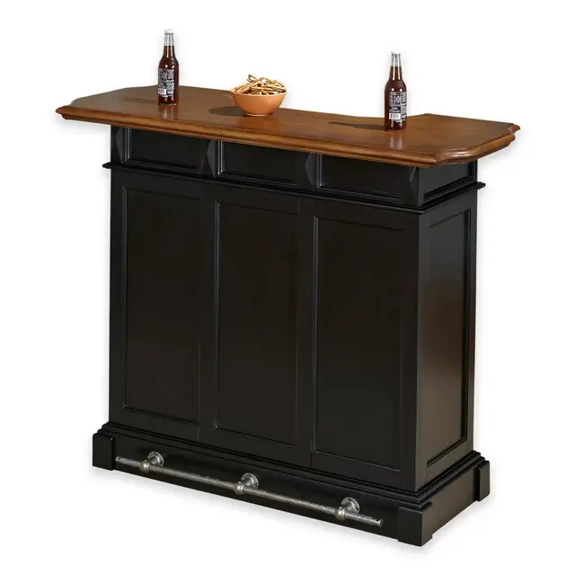 Home Styles Americana Bar in Black/Oak