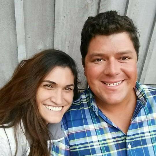Our first picture together, October 2016 at County Line Apple Orchard.