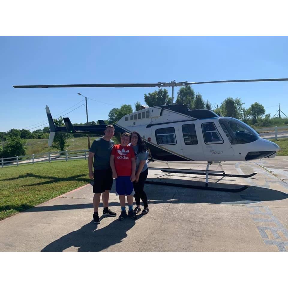 Our first helicopter ride together