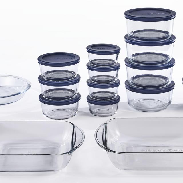 Anchor Hocking Glass Bakeware, Food Storage & Prep Dish Set, 30 Piece