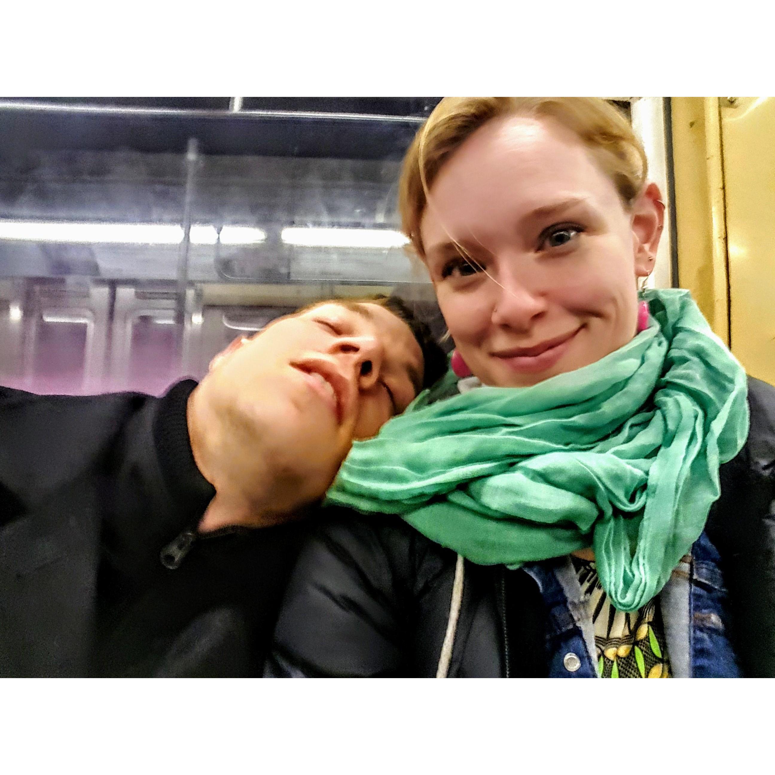 Always sleepy on the subway