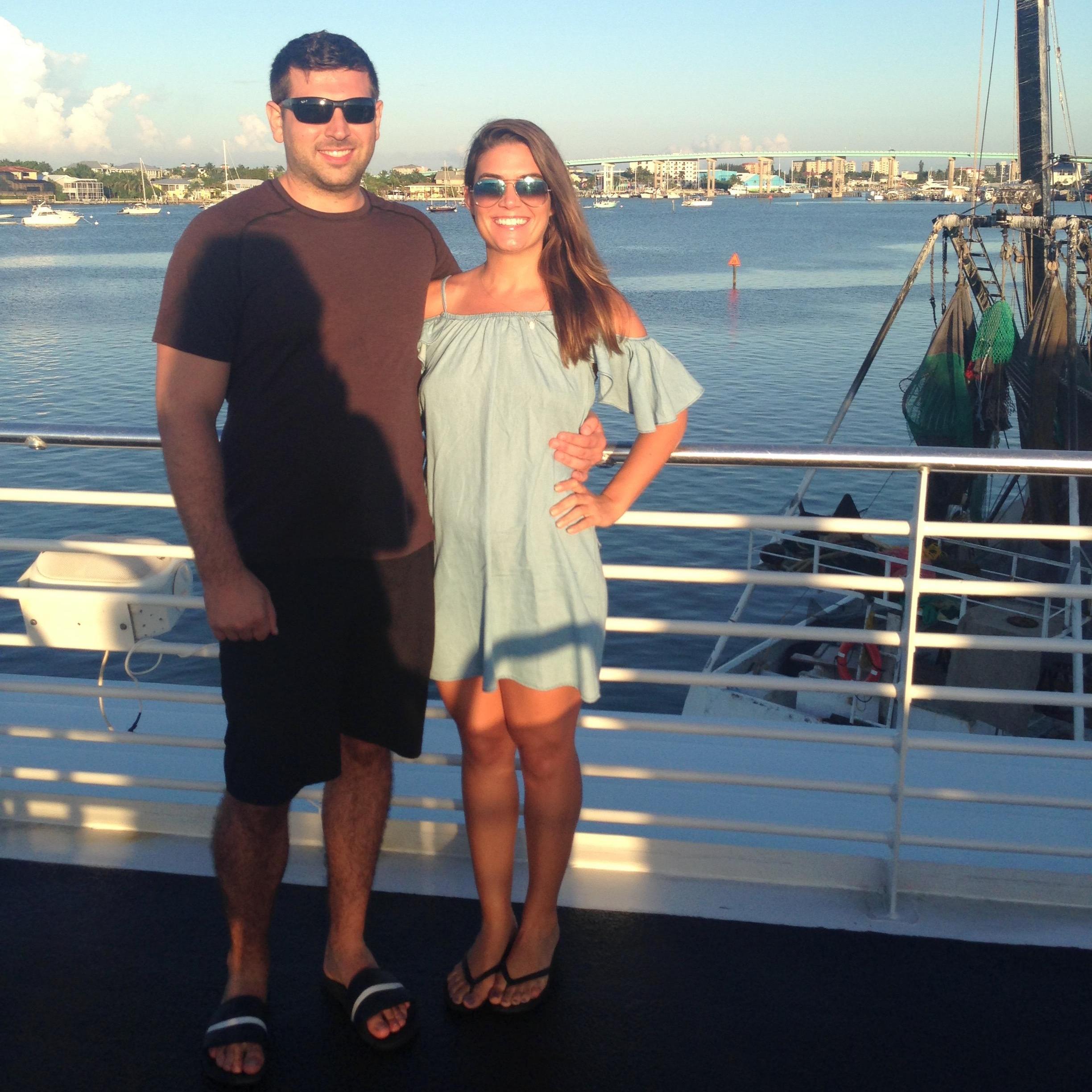 We took our first vacation together to Key West and have gone back every year. This was on the ferry to the Keys!