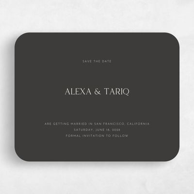 Grey Rounded Wedding Save the Date - Sharpe Classic