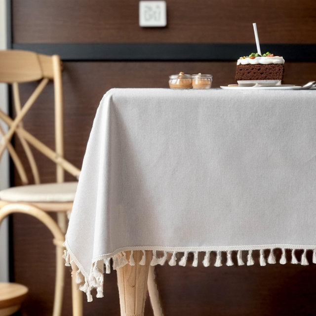 Unique Bargains Waterproof Table Cloth 47.24"x47.24" Apricot 1 Pc