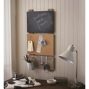 Bulletin Board with Chalkboard and Hooks - Threshold™