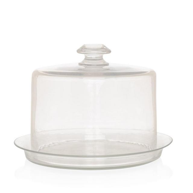 Antique French Glass Cloche w/ Plate