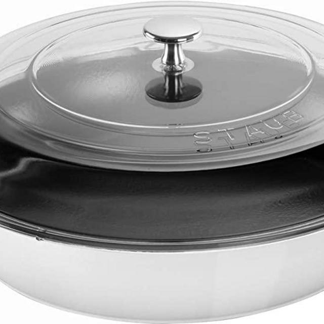 Staub Cast Iron 3.5-qt Braiser with Glass Lid - White